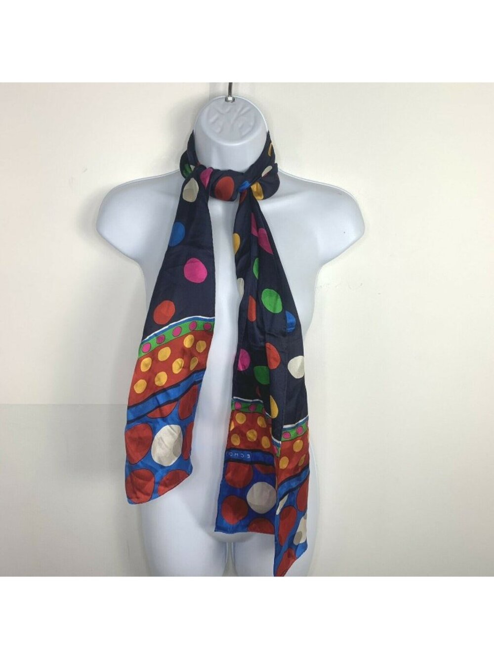 VINTAGE Echo Womens Rectangle Fashion Scarf Multicolor Geometric Circles